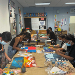 Children working on art