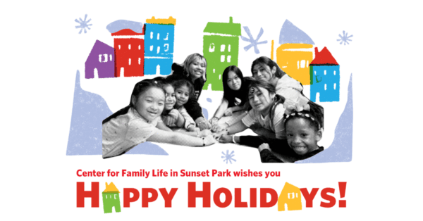 CFL Summer Camp participants.  Art designed by local Sunset Park artist, Mei Zheng.